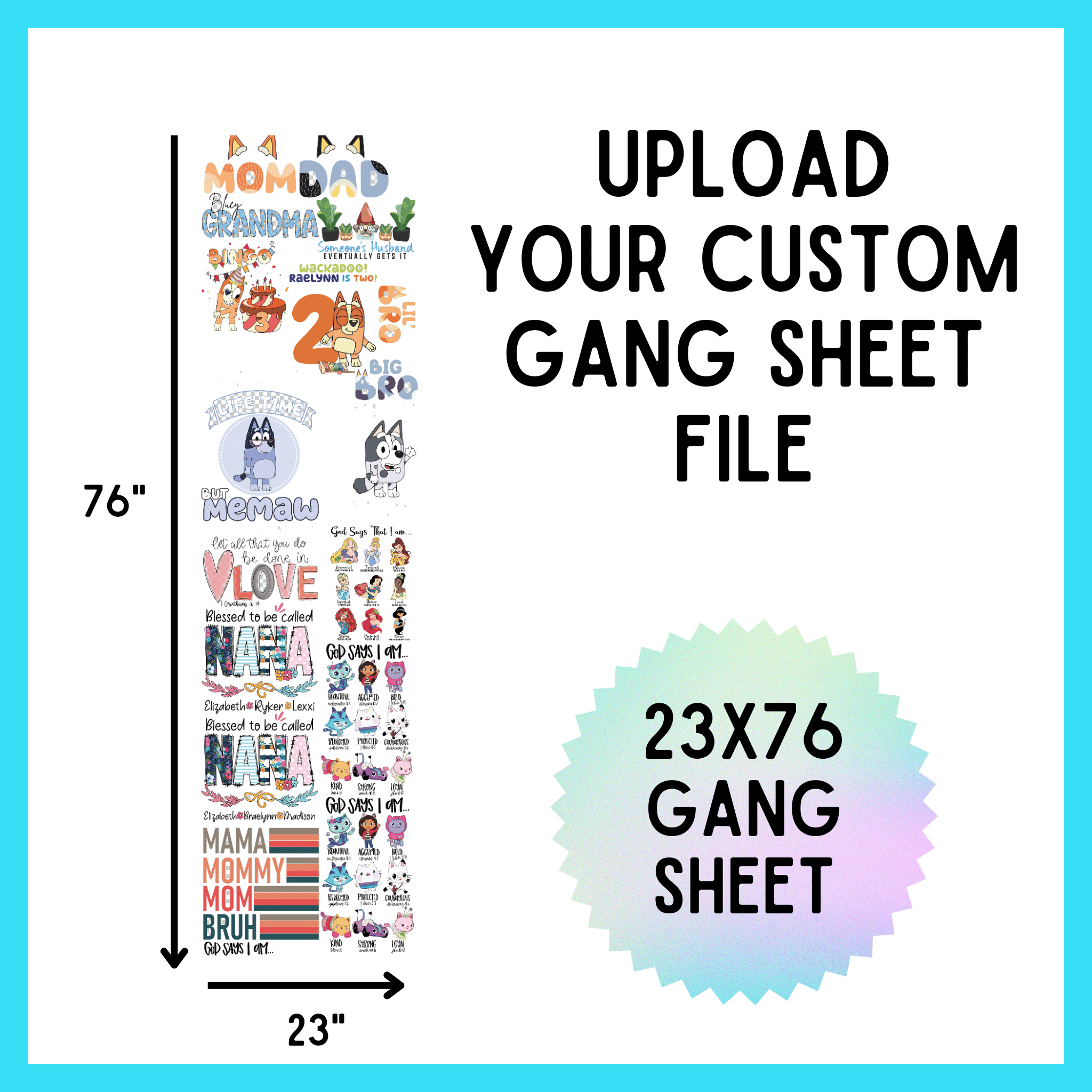 UV DTF - Custom Gang Sheet