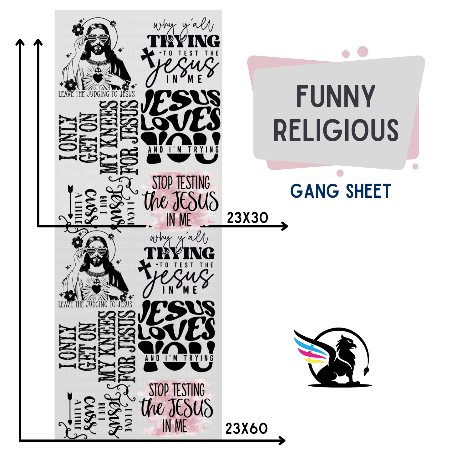 Premade Gang Sheet | Funny Religious