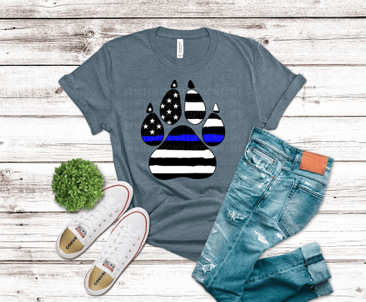 Blue Line Dog Print | DTF