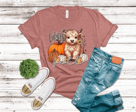 Hello Fall Highland Cow | DTF