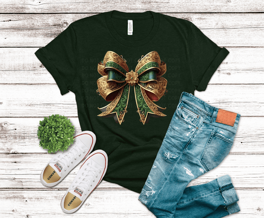 Green Gold Bow | DTF