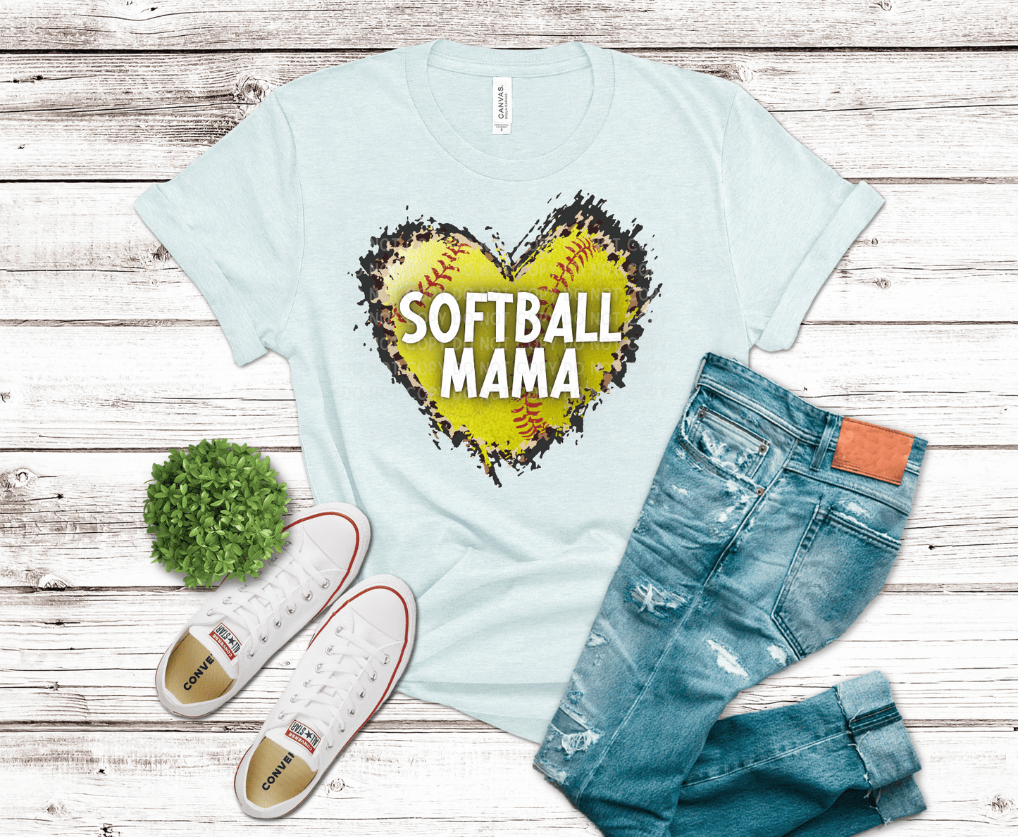 Softball Mama Heart | DTF