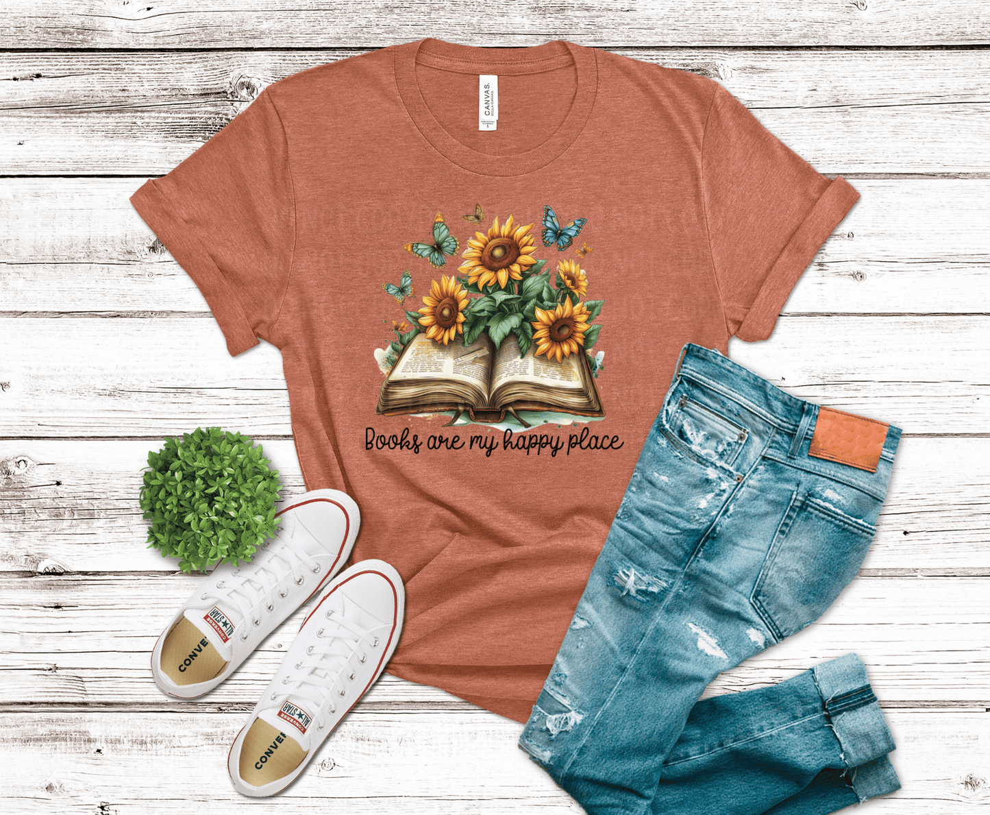 Books Are My Happy Place Sunflowers | DTF