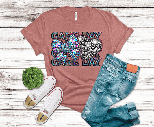 Game Day Bling With Bow | DTF