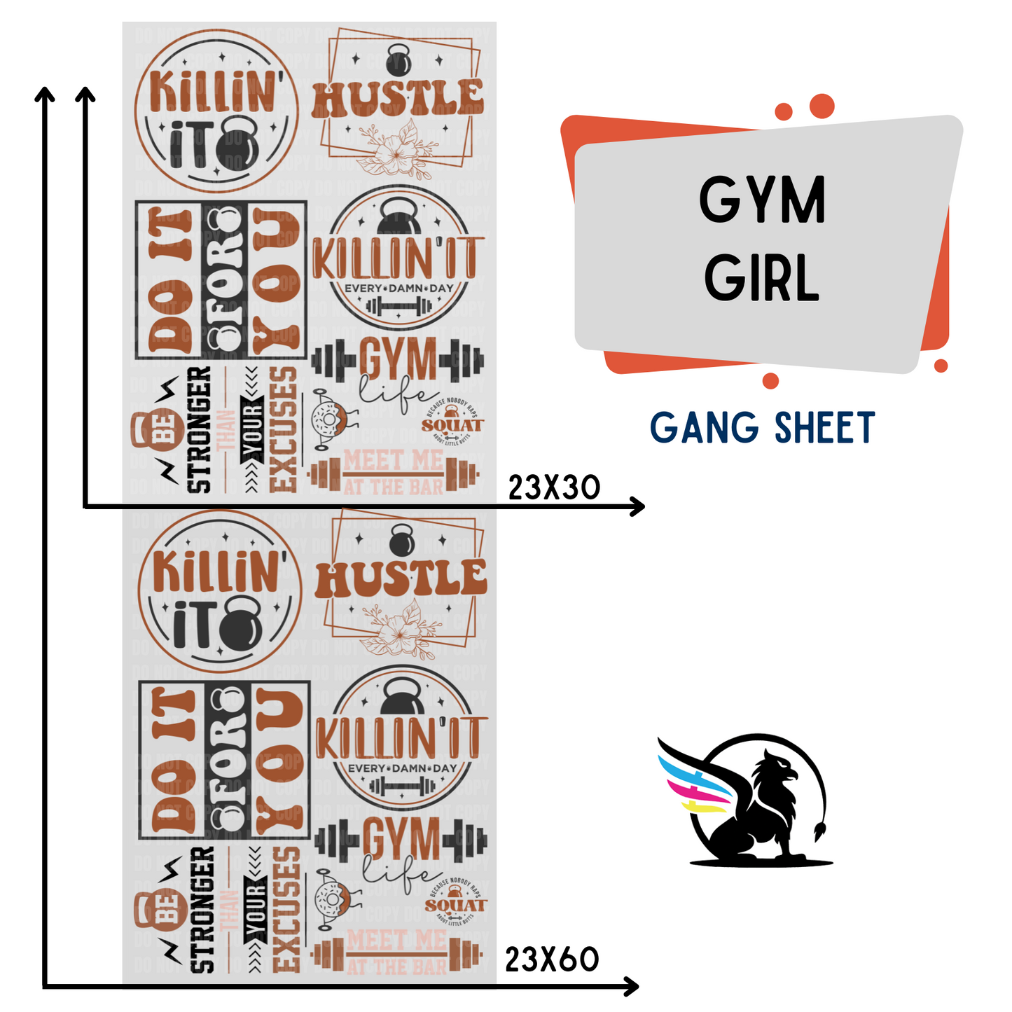 Premade Gang Sheet | Gym Girl