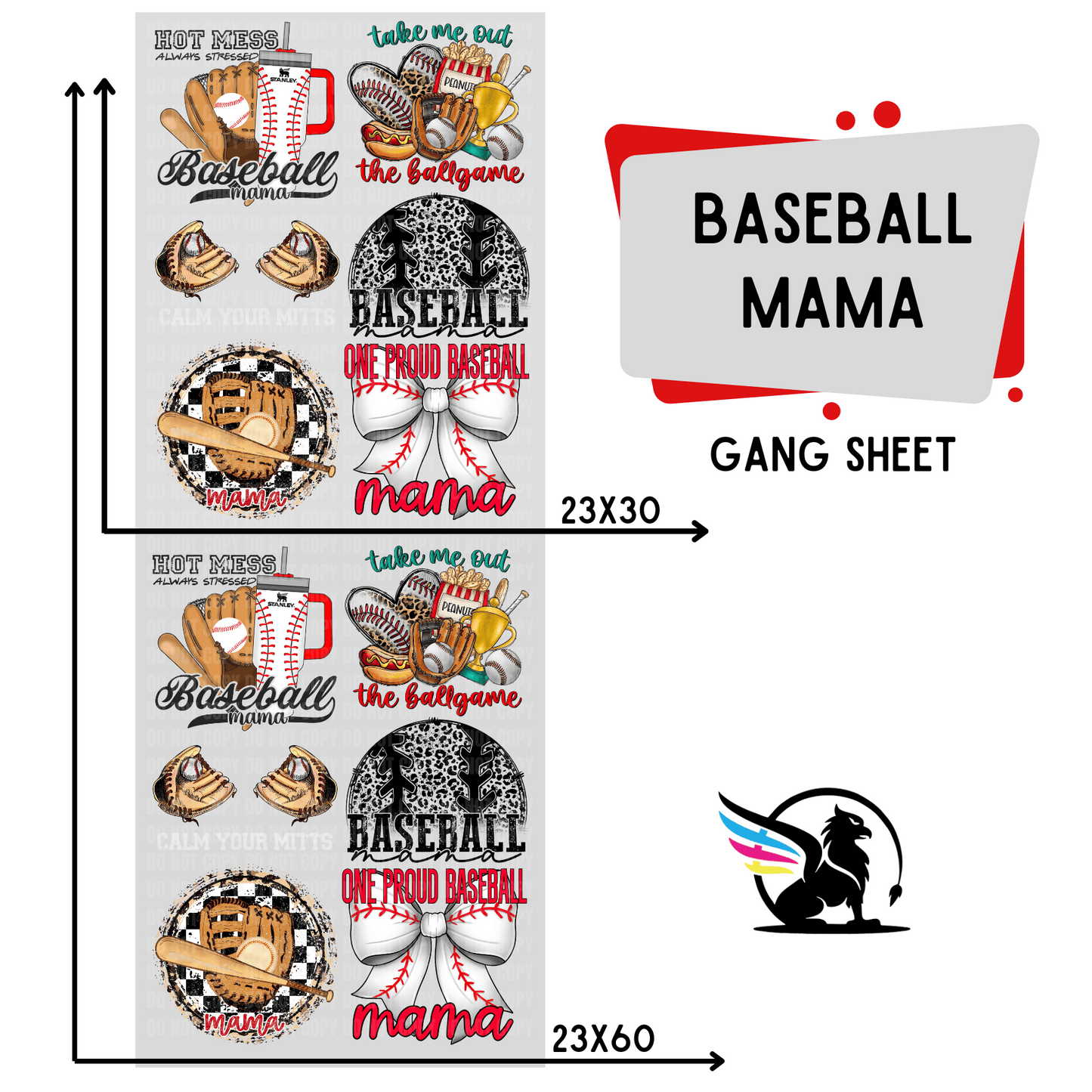 Premade Gang Sheet | Baseball Mama