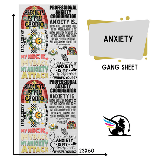 Premade Gang Sheet | Anxiety Awareness