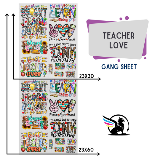 Premade Gang Sheet | Teacher Love