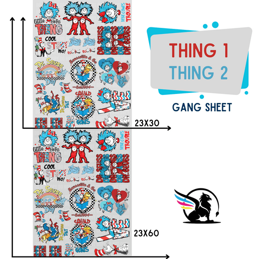 Premade Gang Sheet | Thing 1 Thing 2