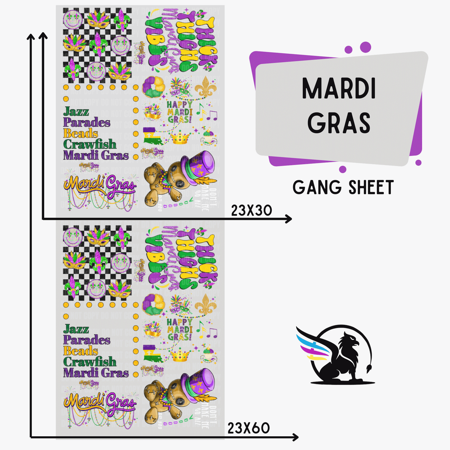 Mardi Gras Voodoo | Premade Gang Sheet