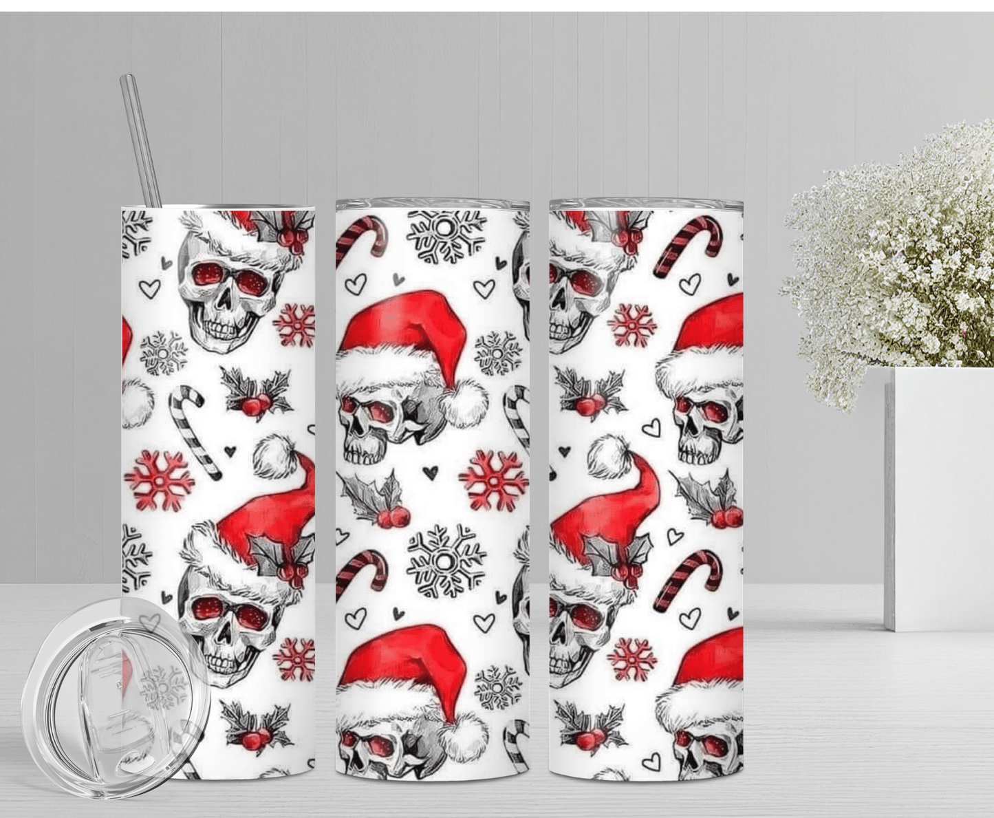 Christmas Skulls | Sublimation Tumbler Transfer