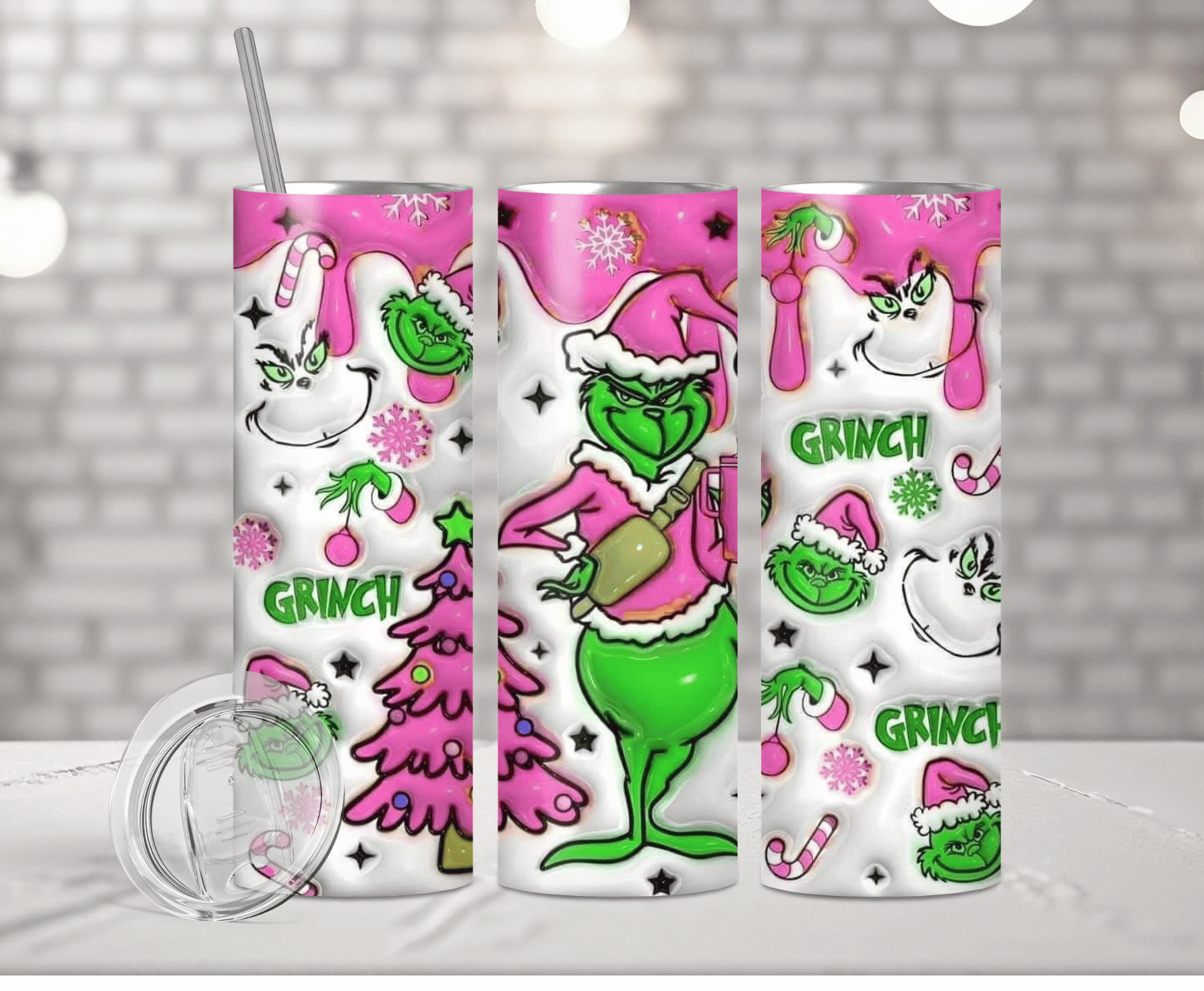 Pink Grinch Drip | Sublimation Tumbler Transfer – Griffin Expressions