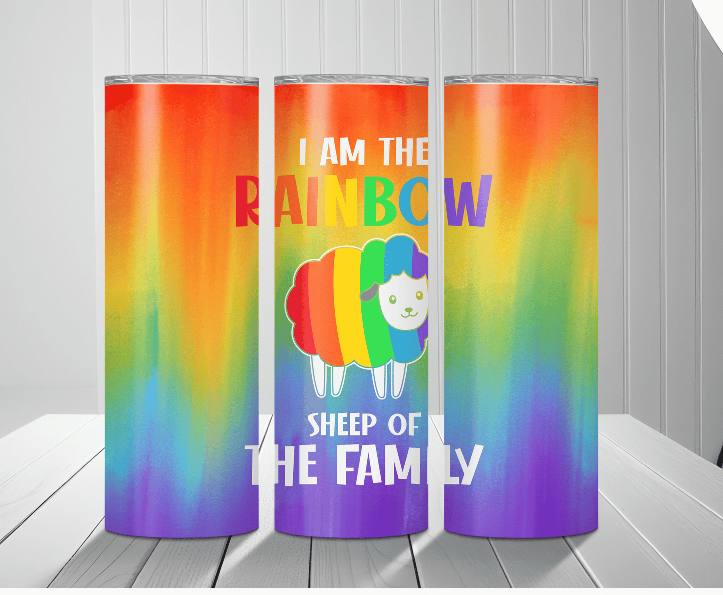 Rainbow Sheep Of The Family | Sublimation Tumbler Transfer