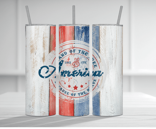 Land Of The Free | Sublimation Tumbler Transfer