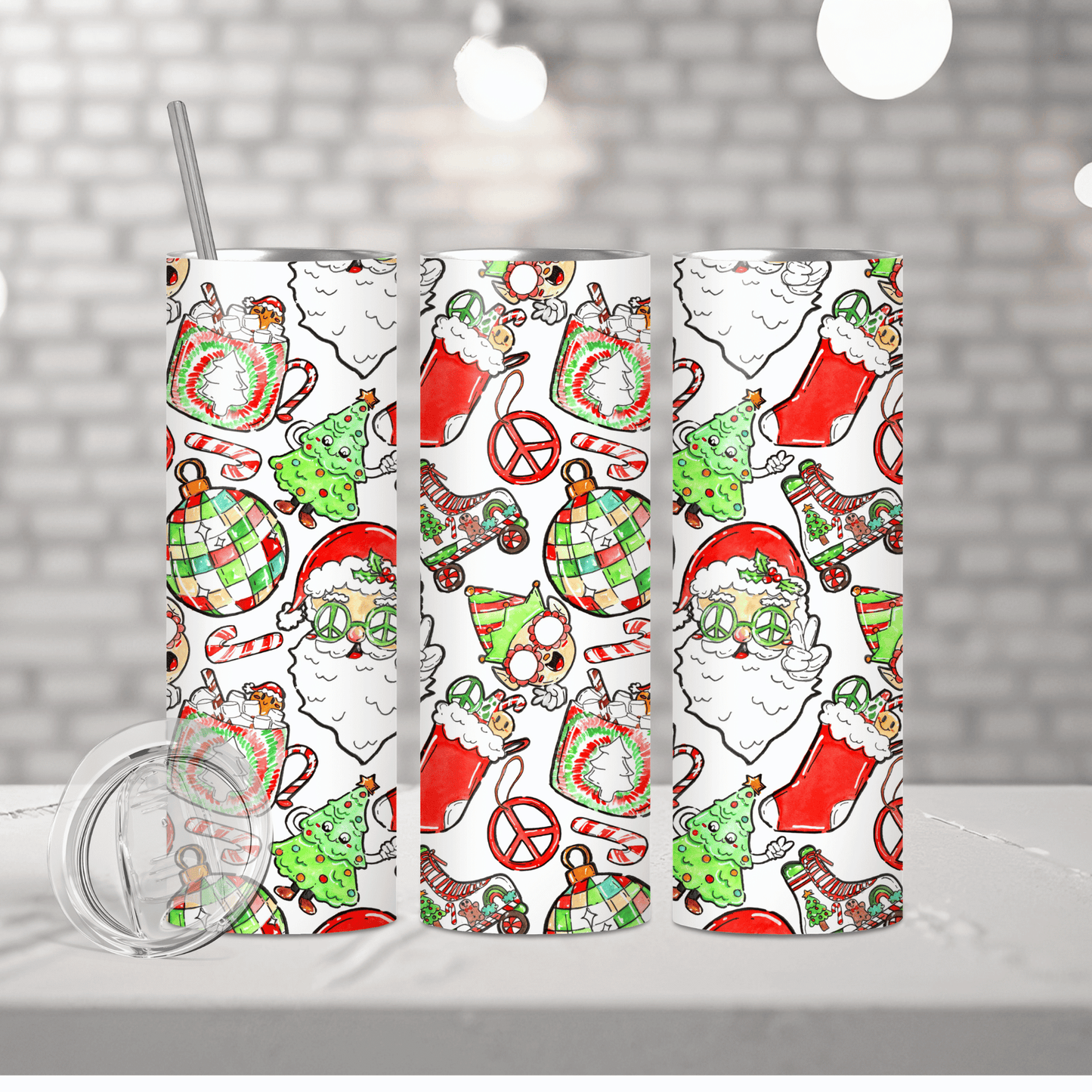 Peace Tie Dye Christmas  | Sublimation Tumbler Transfer