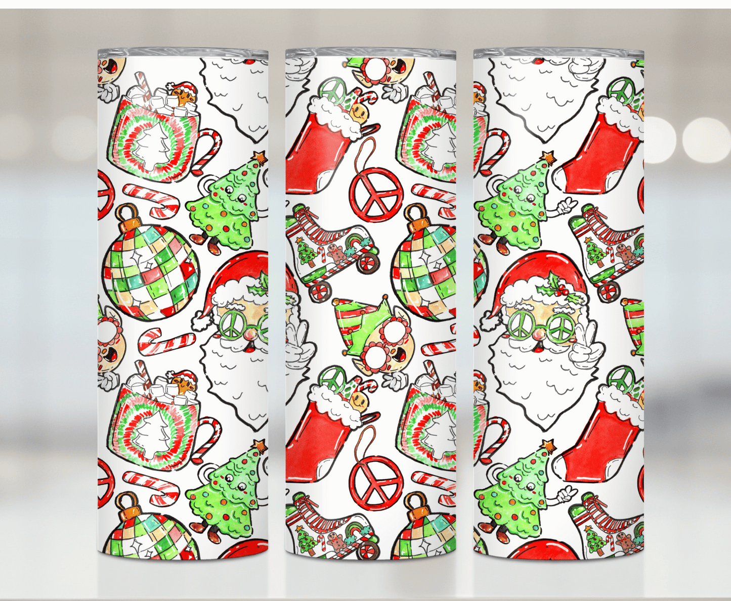 Peace Tie Dye Christmas  | Sublimation Tumbler Transfer