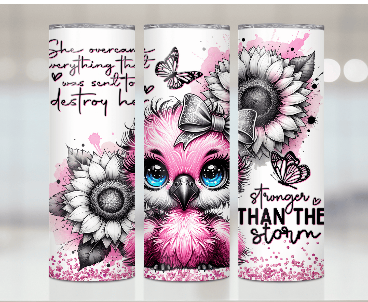 Flamingo Strong | Sublimation Tumbler Transfer