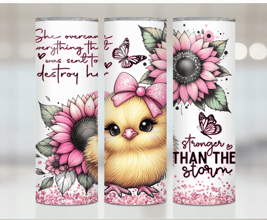 Pink Chicken Strong | Sublimation Tumbler Transfer