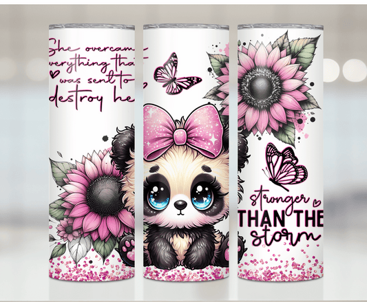 Pink Panda Strong | Sublimation Tumbler Transfer