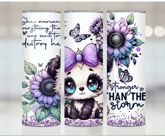 Purple Panda Strong | Sublimation Tumbler Transfer