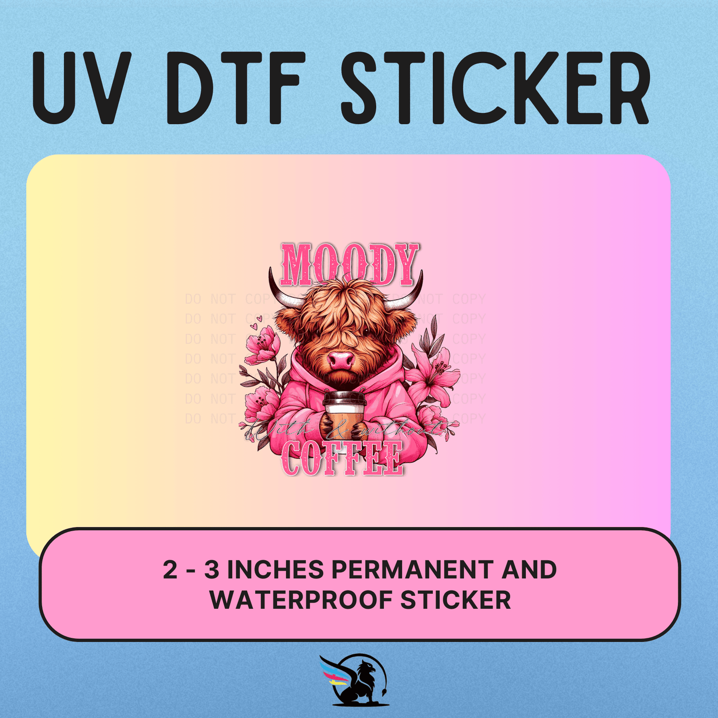 Moody Cow Coffee | UV DTF STICKER