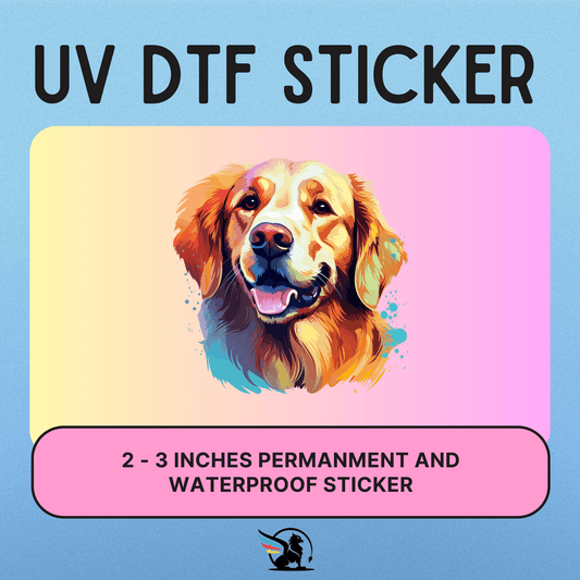 Colorful Golden Retriever | UV DTF STICKER