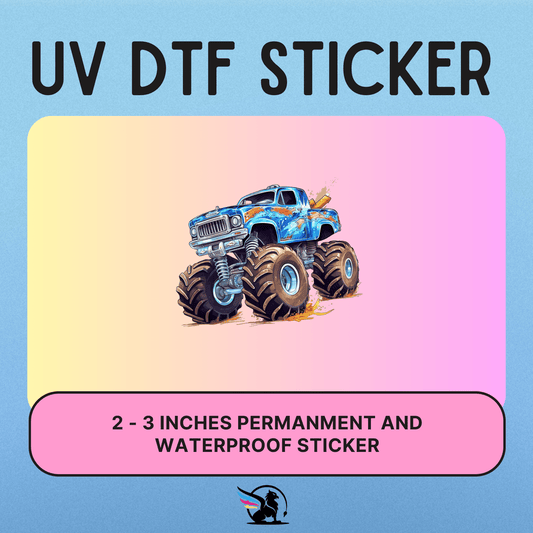 Blue Monster Truck | UV DTF STICKER