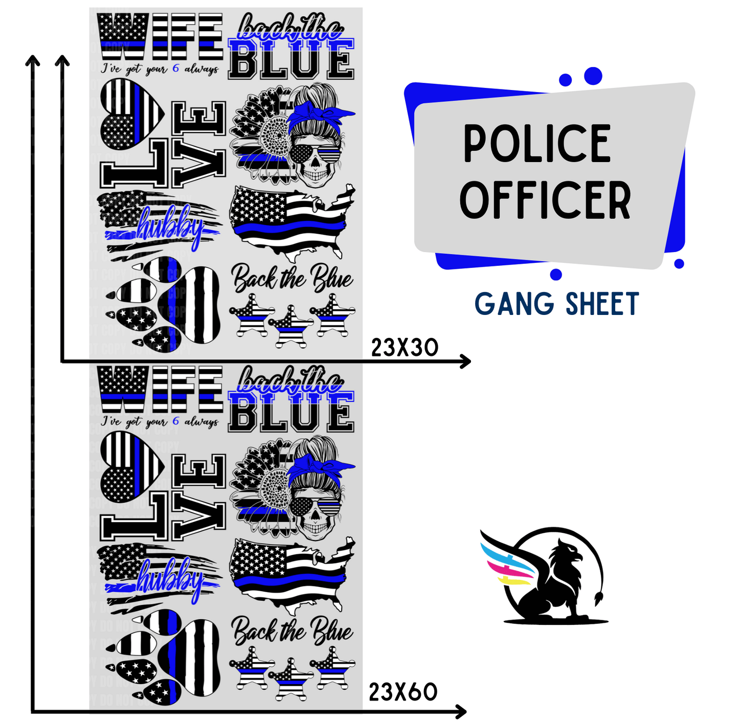 Premade Gang Sheet | Police Officer