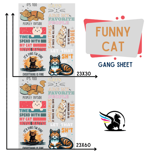 Premade Gang Sheet | Funny Cat