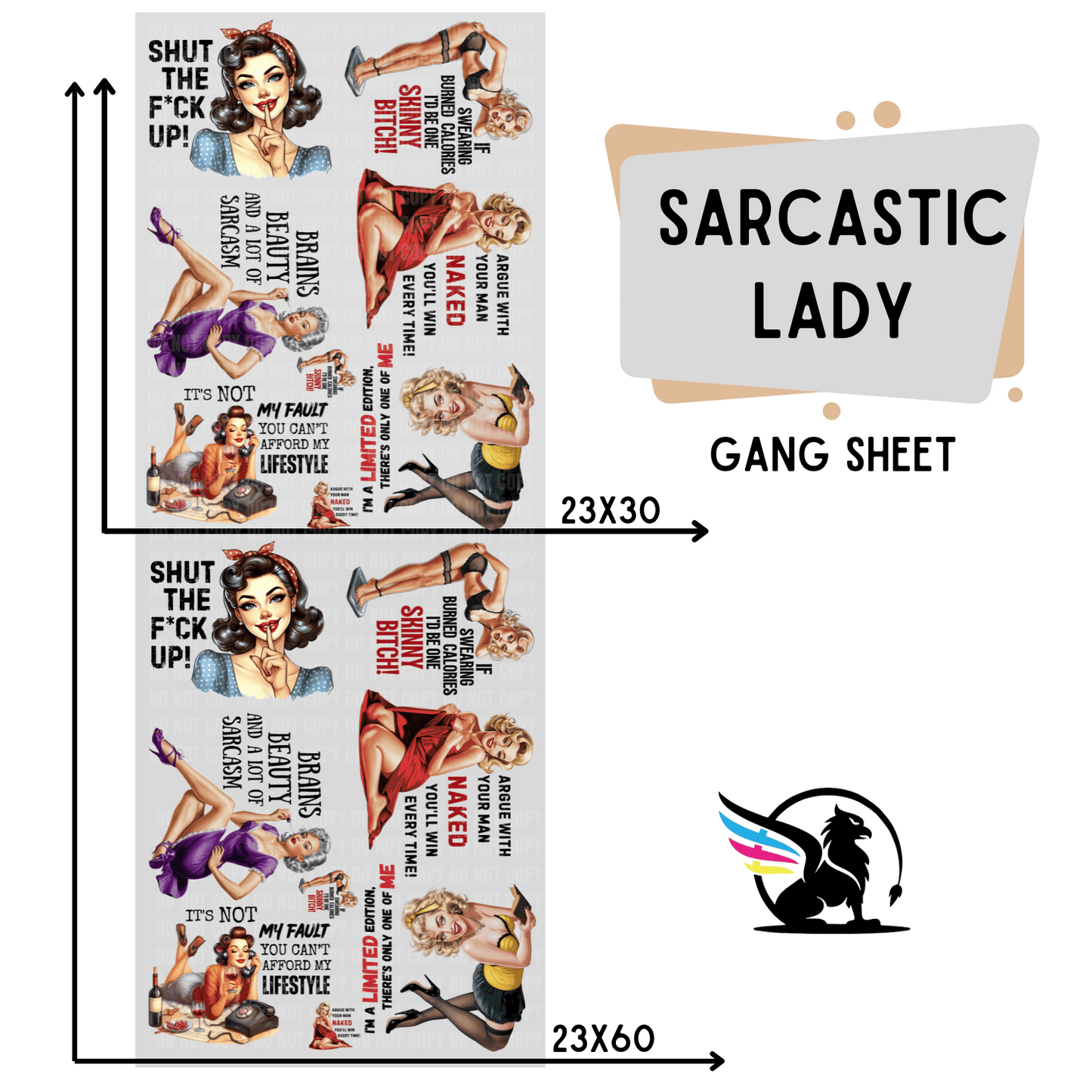 Premade Gang Sheet | Sarcastic Lady