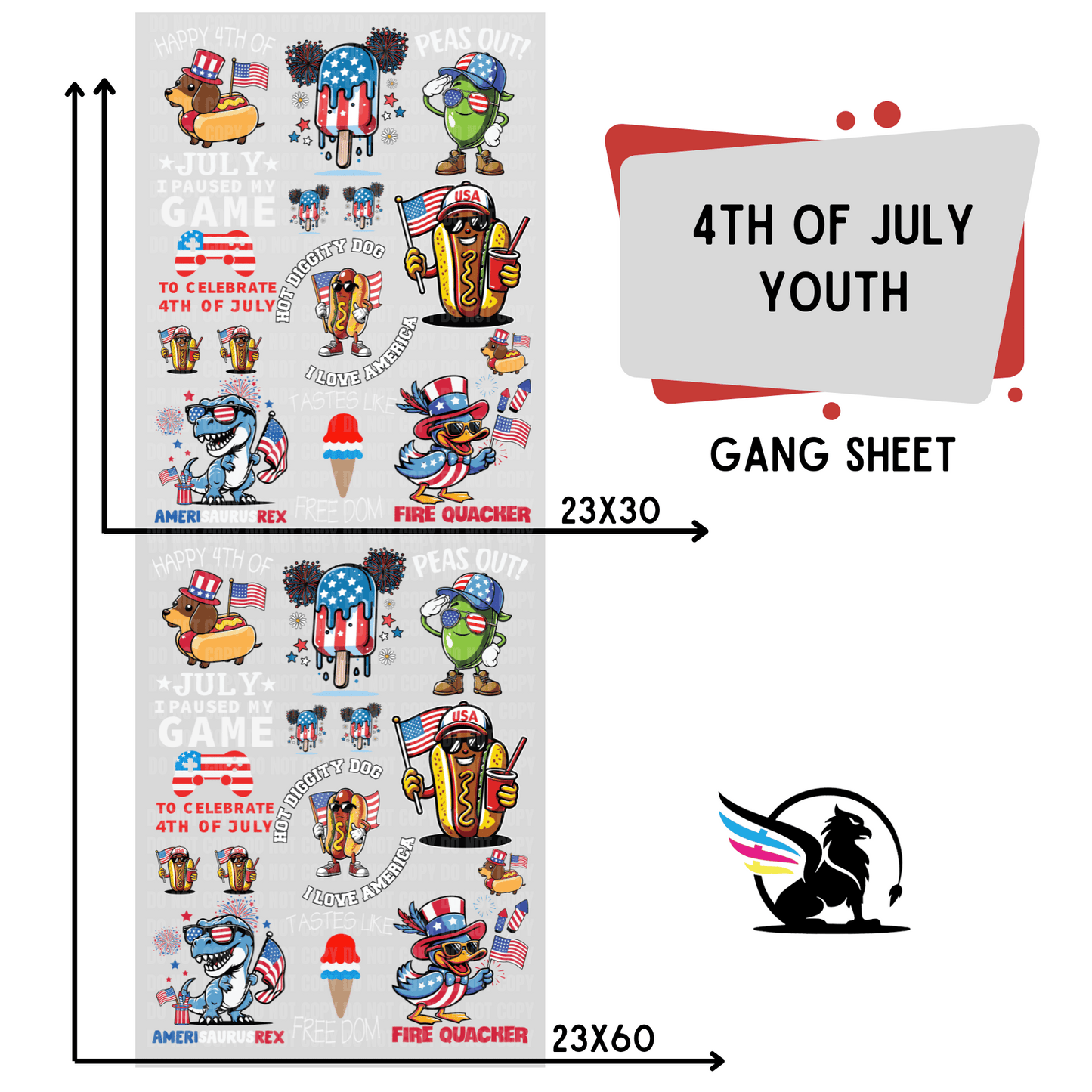 Premade Gang Sheet | Youth 4th Of July