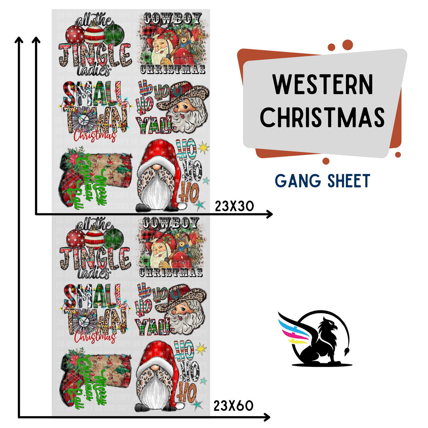 Premade Gang Sheet | Western Christmas