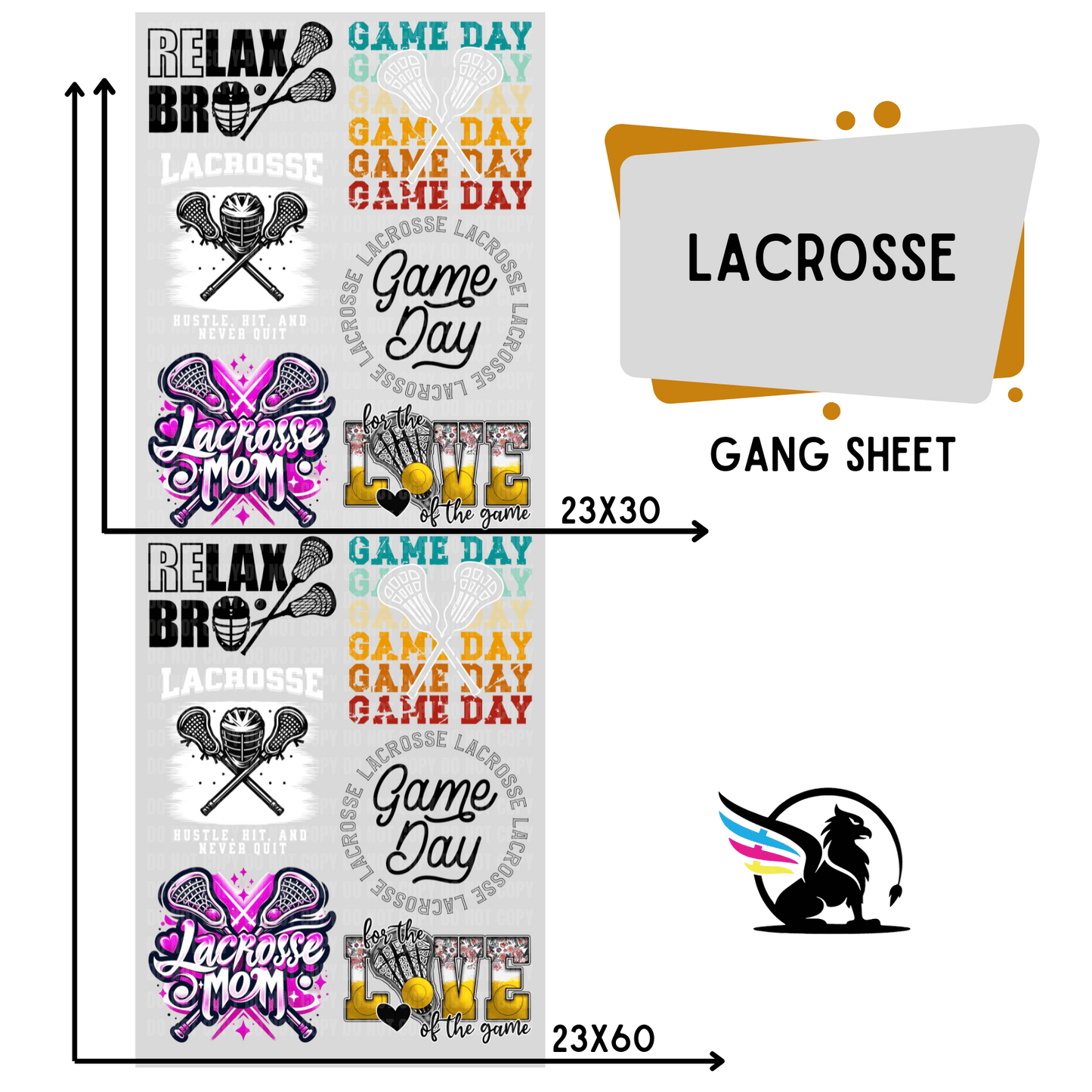 Premade Gang Sheet | Lacrosse