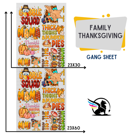 Premade Gang Sheet | Family Thanksgiving